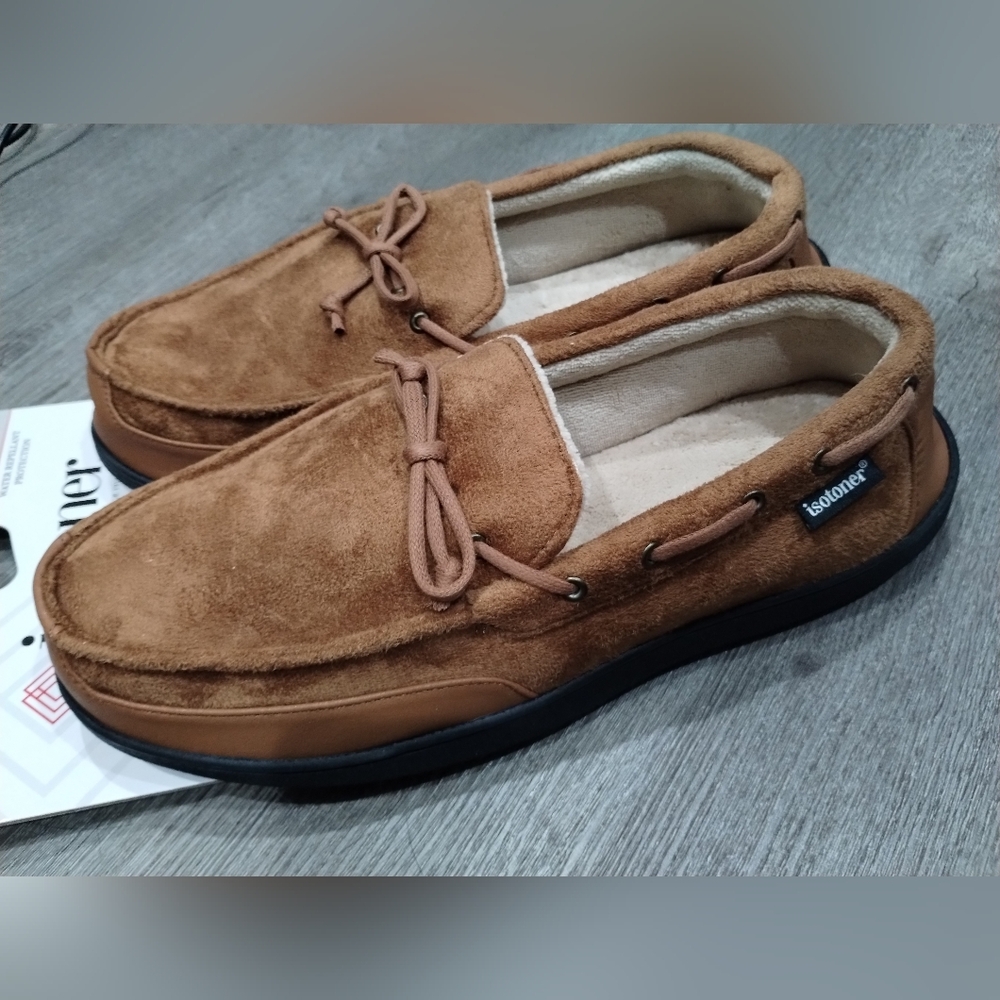 Isotoner Men's Brown Suede Slip-On Loafers